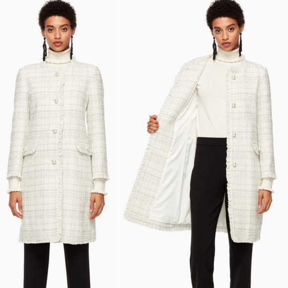 Kate Spade | Sparkle Tweed Metallic Coat Size 6